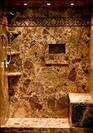angled tile shower using urethane grout 