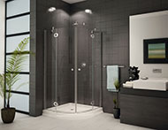 curved corner sliding door shower enclosure