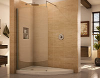curved glass walk in shower 