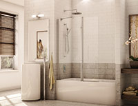 clear glass tub shield