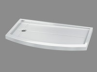 bath to shower converstion curved shower base
