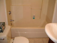 old fiberglass tub and shower unit in cleveland 