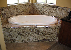 decorative tub deck with golden beaches color