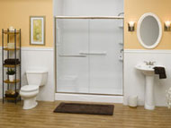 acrylic shower with bypass doors 