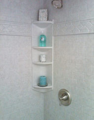 Tile border look incorporated into acrylic tub wall project 