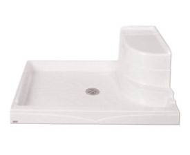 60" x 34" acrylic shower base for a tub to shower conversion