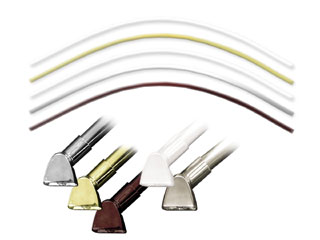 curved shower rods available in white, chrome, polished brass 