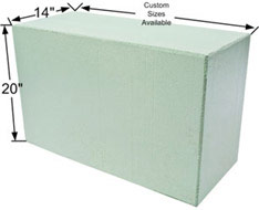14" x 20" expanded polystyrene bench seat 
