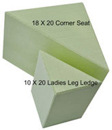 18" x 20" expanded polystyrene corner bench seat 
