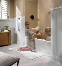 white and sand colored swanstone walls 