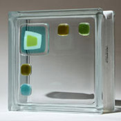 diagonal pattern with art glass tile blocks