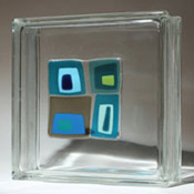 4" x 4" glass tile block