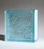 light blue ocean view pattern glass block