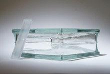 glass block with a removable insert 