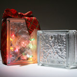 pre-drilled glass blocks with lights