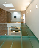 structural glass floor system and deck in a residential home