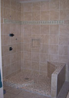 tiled over corner seat 18 x 20 size