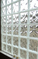 unframed glass block shower window 
