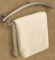 chrome decorator grab bar and towel bar combination 