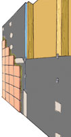 cross section view of wedi panel system tile shower installation 
