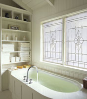 decorative glass soaker tub windows