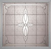 decorative glass window in a canterbury pattern