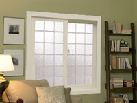 sliding acrylic block window in a living room 