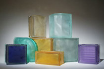 Assortment of frosted glass blocks 