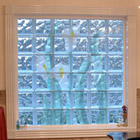 Decorative glass block flower design 