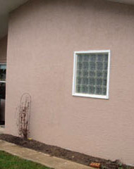 Garage window using glass blocks 