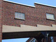 glass block windows in an industrial building columbus ohio