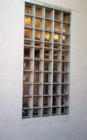harambee school windows with 4 x 8 and 8 x 8 glass block design