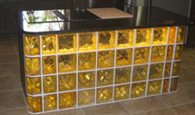 glass block desk 