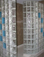 seascapes light blue colored glass blocks used in a 72 x 51 shower wall system