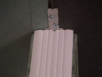 close up view of glass block anchoring system 