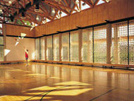 solid glass blocks in a gym in philadelphia pennsylvania