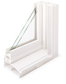 cross section view of an upgraded window glass package 
