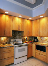 universal design incorporates C style drawer pulls and improved lighting