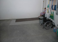 Ramp inside garage for a handicap or wheelchair entrance 