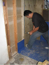 Plywood behind bathroom walls for future support grab bars