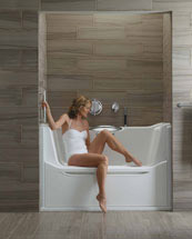 Kohler rising wall bathtub for ease of entry and exit