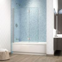 Bi-fold tub shield pivoting shower walls for access to handles - SI Collection by Innovate Building Solutions 