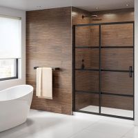 60" sliding shower door in a matte black finish - LA Collection by Innovate Building Solutions 