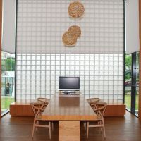 Frosted glass block wall in a Scandinavian styled home - Innovate Building Solutions 