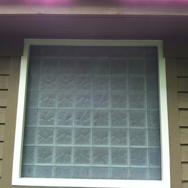 Frosted glass block vinyl window