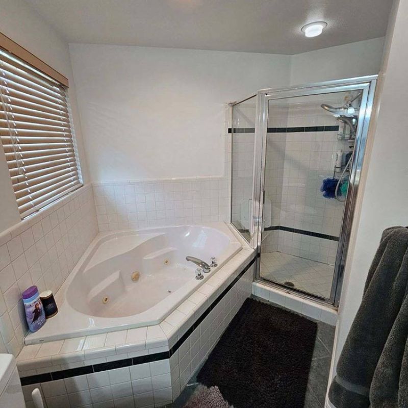 BEFORE - jacuzzi tub, tile shower