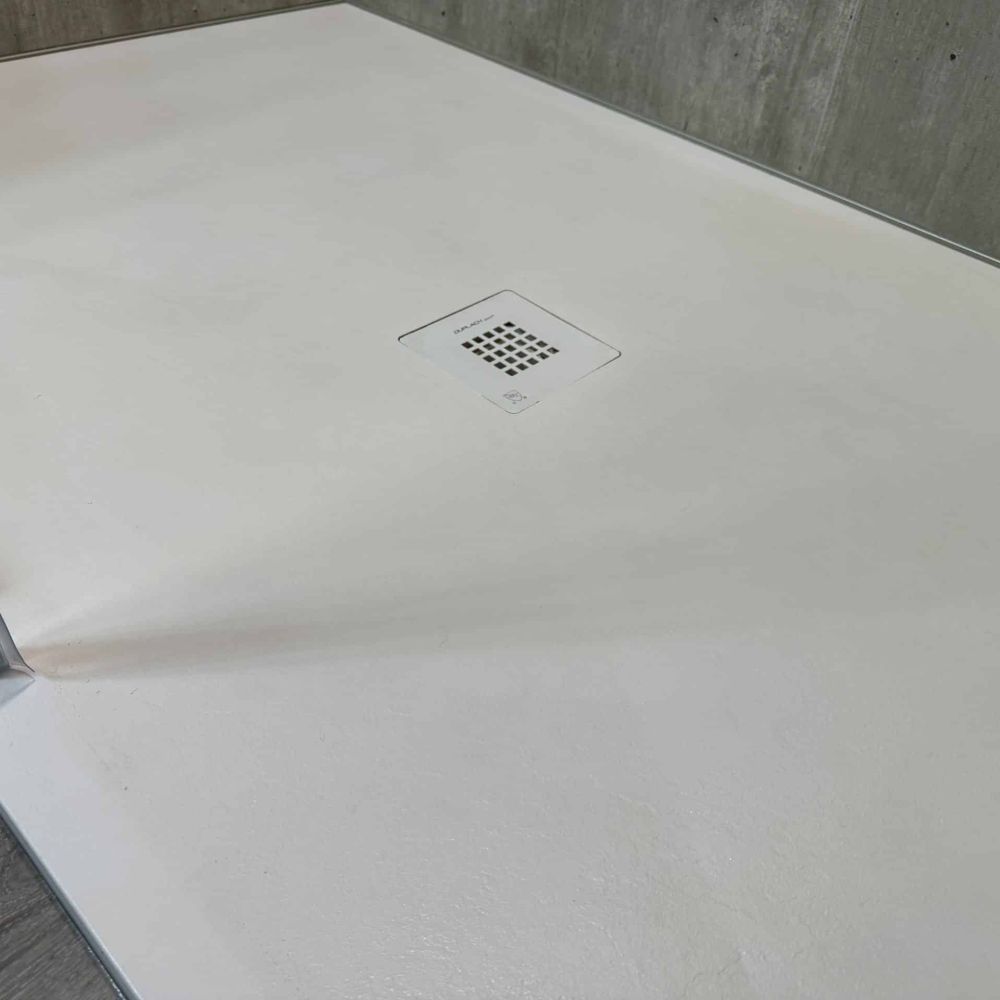 Close Up InnovaStone White 60 X 36 Pan Drain Cracked Cement Panels (1)