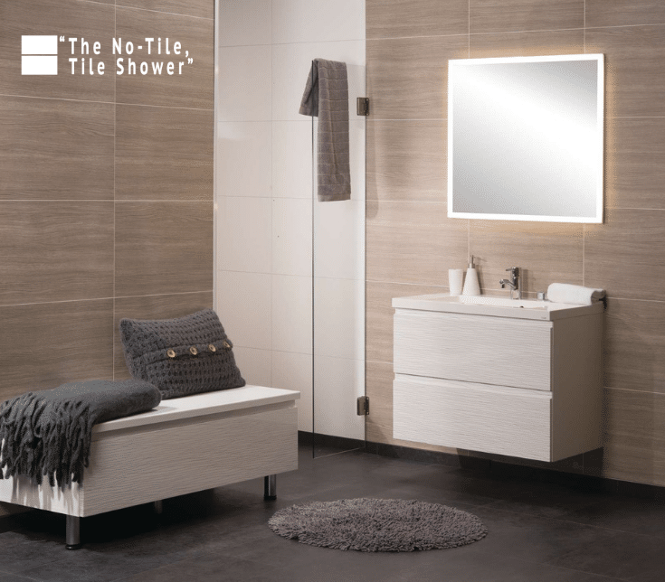 Grout free shower no tile tile shower | Innovate Builders Blog | Innovate Building Solutions | #GroutFreePanels #NoTileShower #TileFreeShower