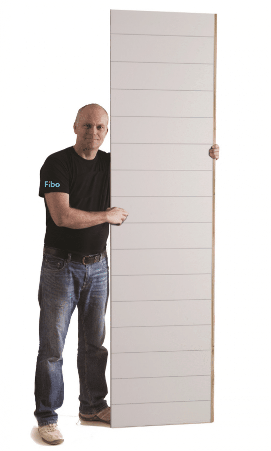 What is laminated shower panels guy holding panel | Innovate Building Solutions | #LaminateWallPanels #BathroomWallPanels #EasytoInstallpanels