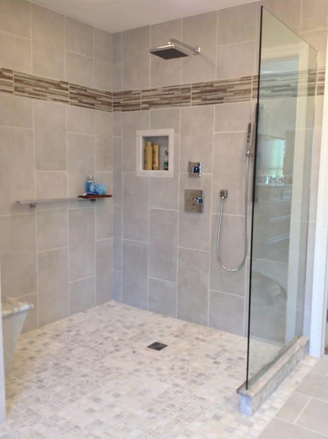 One level wet room after completion | Innovate Building Solutions | Innovate Builders Blog | #OneLevelWetRoom #WetRoom #RollInShower